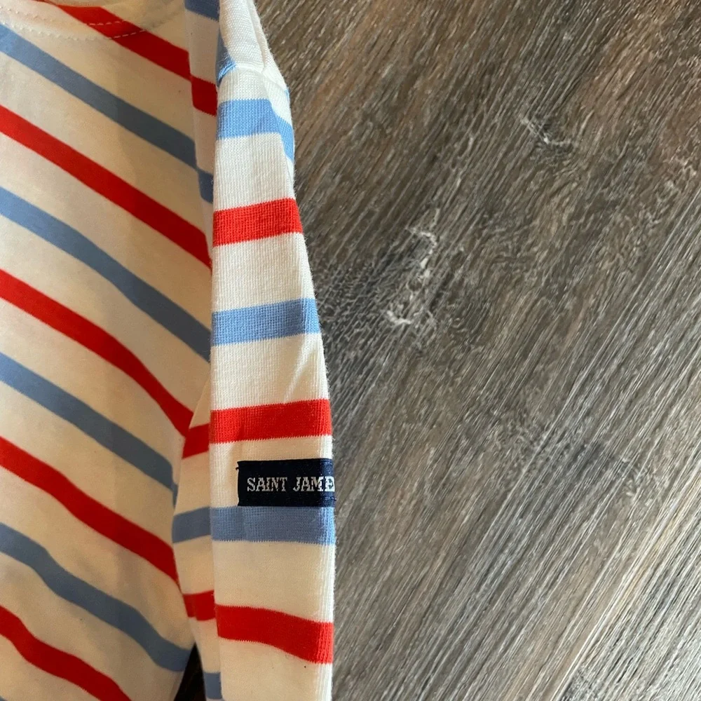 Saint James x J. Crew Kids Cotton Long Sleeve Striped Shirt, Sz 10, NWT - Picture 4 of 4